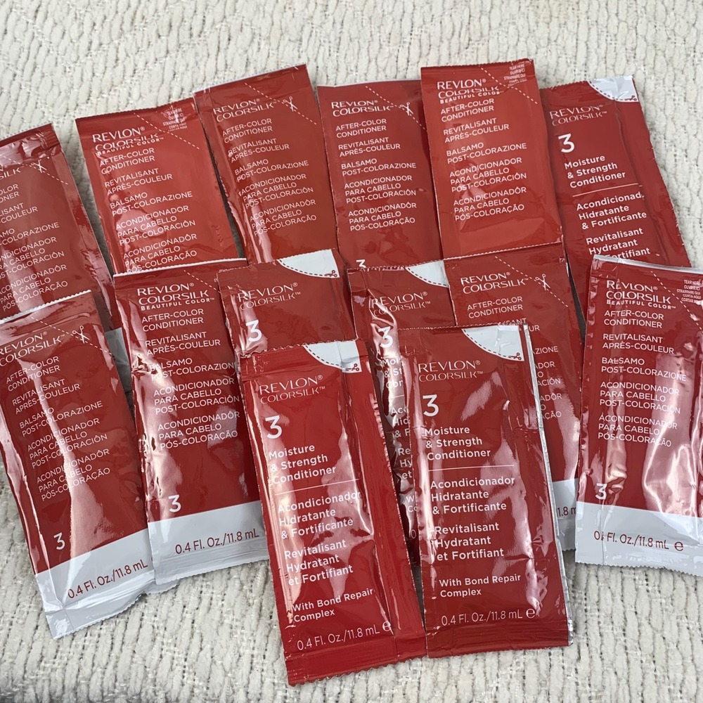 Revlon ColorSilk After-Color Conditioner 12 Packets 0.4oz Moisture Strength Bond